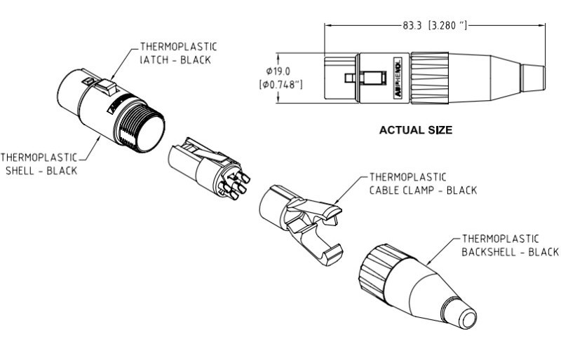 Amphenol AC3FCP - Разъем XLR кабельный мама, 3 контакта