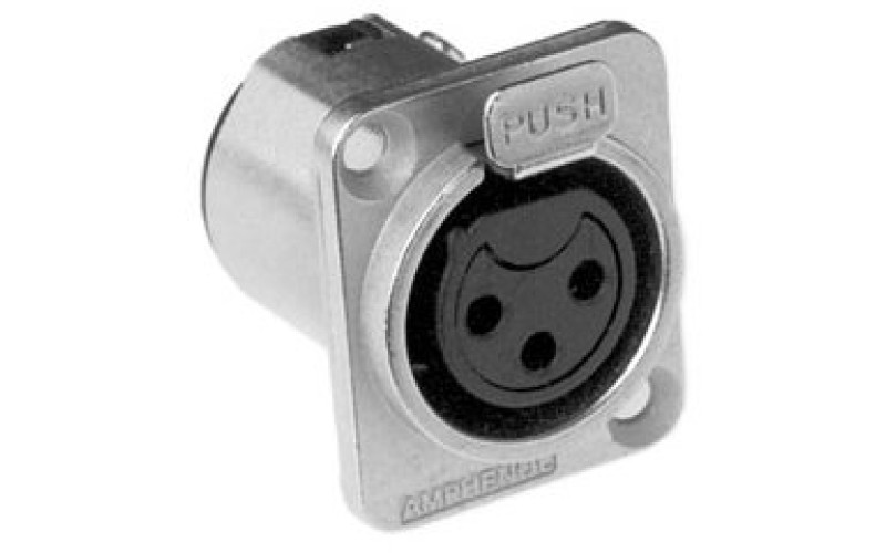 Amphenol AC3FDZ - Разъем XLR панельный мама , 3 контакта, гнездо, фланец D-типа