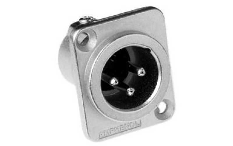 Amphenol AC3MDZ - Разъем XLR панельный папа , 3 контакта, штекер