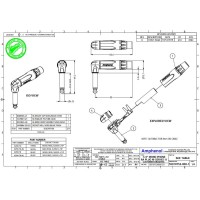 Amphenol ACPM-TB- 1/4” (6.35мм) Phone моно штекер, угловой