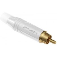 AMPHENOL ACPR-WHT - разъем кабельный, RCA, цвет белый, покрытие контактов золото
