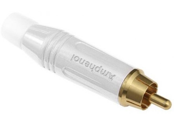 AMPHENOL ACPR-WHT - разъем кабельный, RCA, цвет белый, покрытие контактов золото