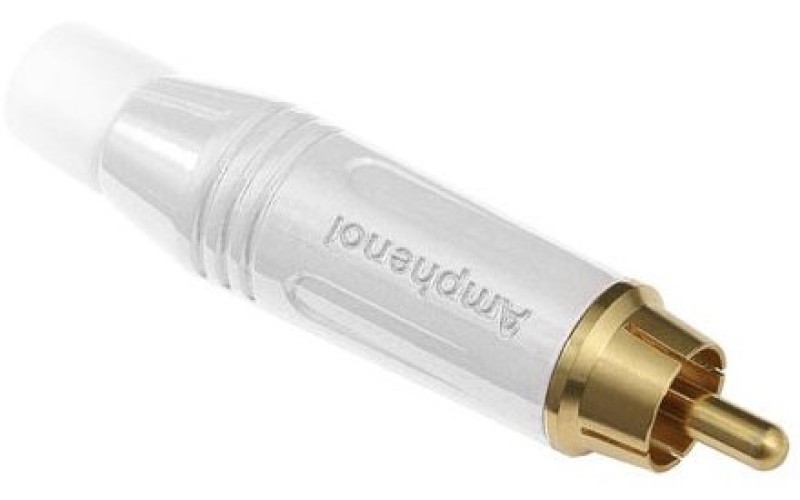 AMPHENOL ACPR-WHT - разъем кабельный, RCA, цвет белый, покрытие контактов золото