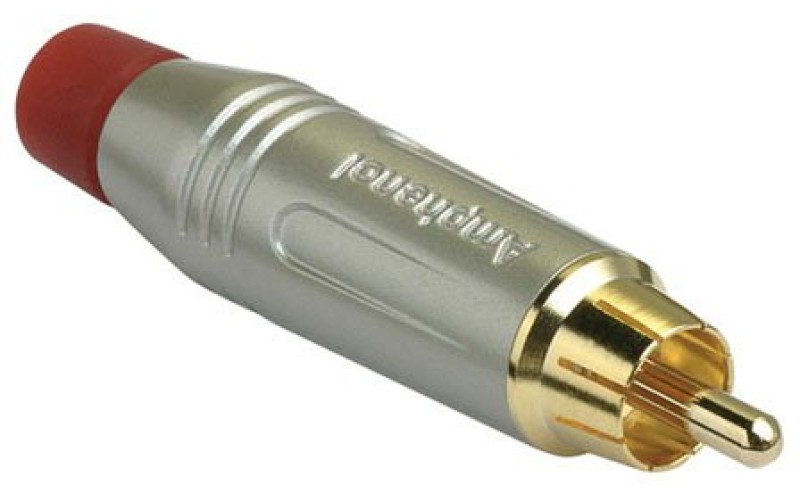 Amphenol ACPRSRD - Разъем RCA, цвет серый, с красным кольцом