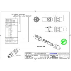 Amphenol AX3FB Соединитель XLR 3F (гнездовая часть, кабельный), штампованные контакты