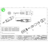 Amphenol JS3P - 1/4” (6.35мм) Phone стерео штекер JUMBO, колпачок из термопластика