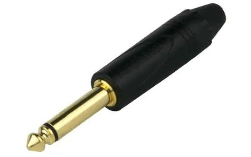 AMPHENOL QM2PB-AU - джек моно, кабельный, 6.3 мм,  цвет черый, колпачок из термопластика,покрытие ко