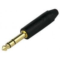 AMPHENOL QS3PB-AU - джек стерео, кабельный, 6.3 мм,  цвет черный, колпачок из термопластика, покрыти