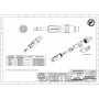 Amphenol TS3P - 1/4” (6.35мм) стерео штекер, кабельный зажим Jaws, колпачок из термопластика