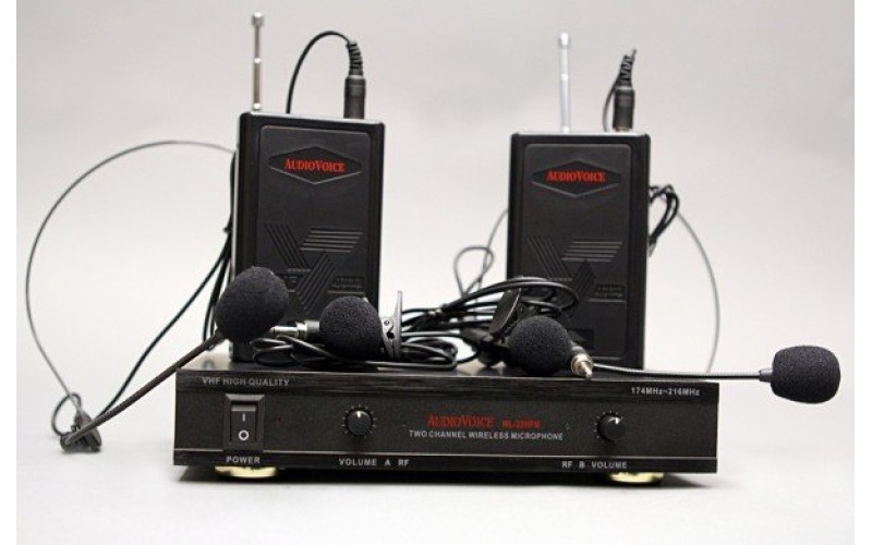 AUDIOVOICE WL-22HPM - радиосистема с двумя головными и петличными микрофонами