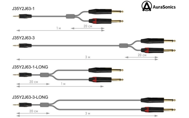 AuraSonics J35Y2J63-1 Y-кабель jack
