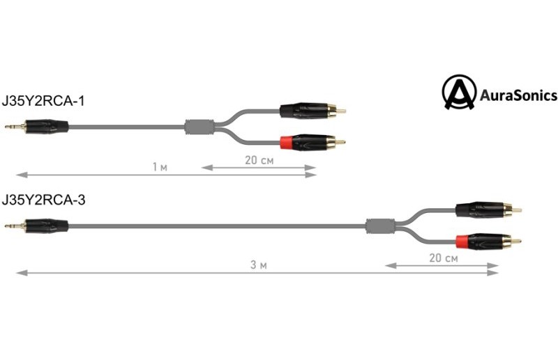 AuraSonics J35Y2RCA-1 Y-кабель jack