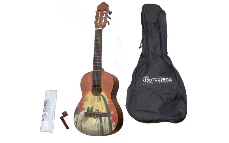 BARCELONA CG10K/COLLINE 1/4 - Набор: классическая гитара детская, размер 1/4 и аксессуары