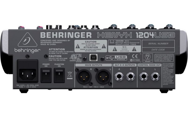 BEHRINGER 1204USB - малошумящий микшерный пульт