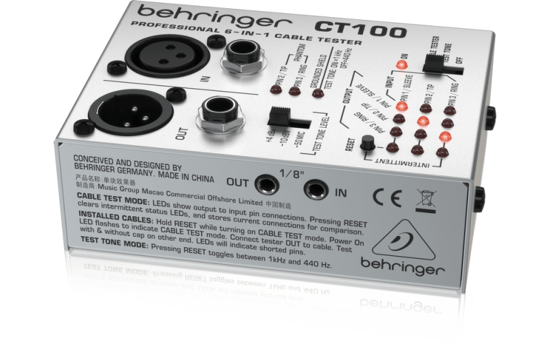 BEHRINGER CT100 - профессиональный микропроцессорный кабель-тестер
