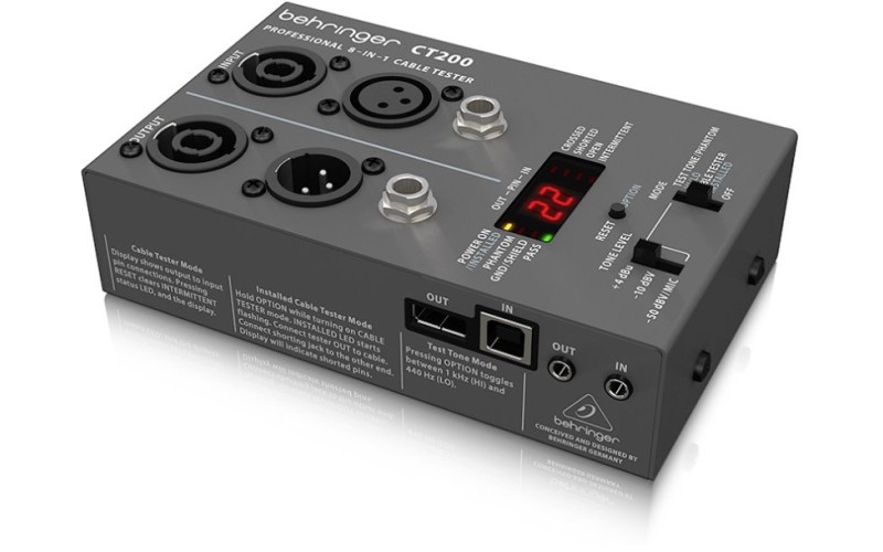BEHRINGER CT200 - кабель-тестер, разъёмы  XLR, Speakon, TRS (1/4