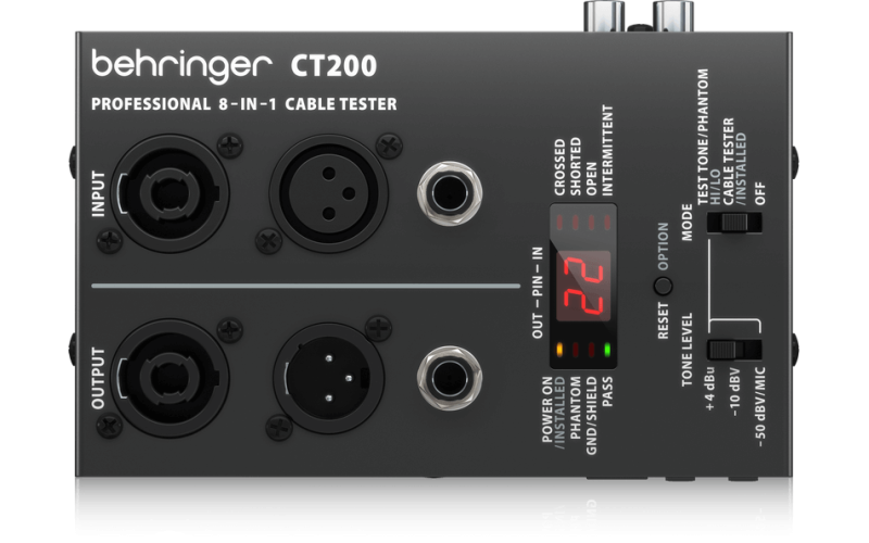 BEHRINGER CT200 - кабель-тестер, разъёмы  XLR, Speakon, TRS (1/4