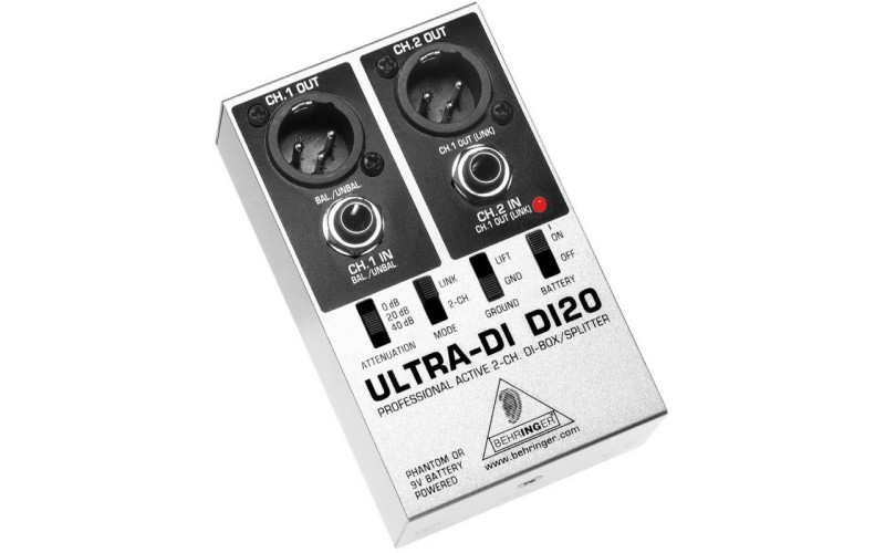 BEHRINGER DI20 - профессиональный активный 2-х канальный директ бокс