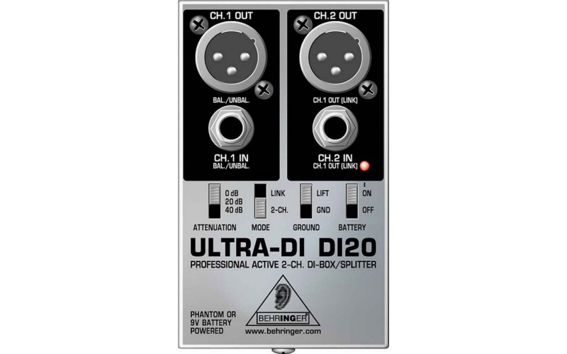 BEHRINGER DI20 - профессиональный активный 2-х канальный директ бокс