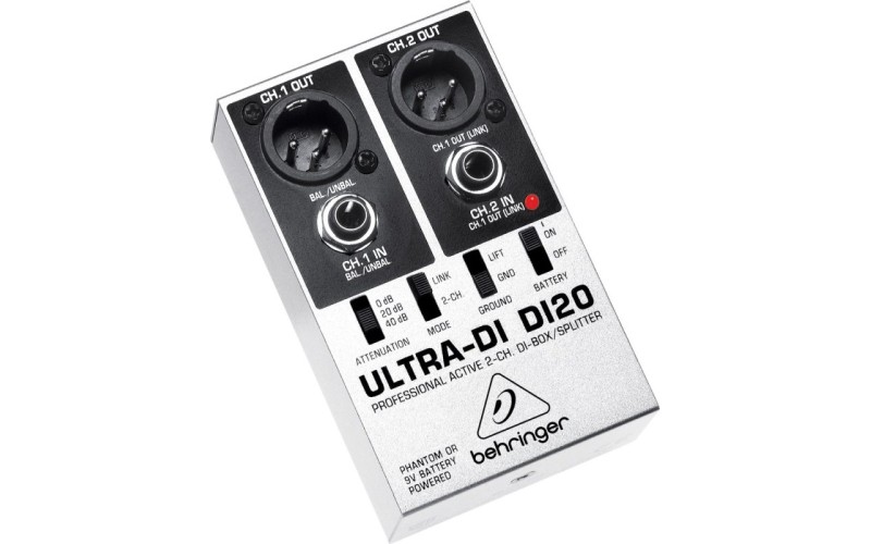 BEHRINGER DI20 - профессиональный активный 2-х канальный директ бокс