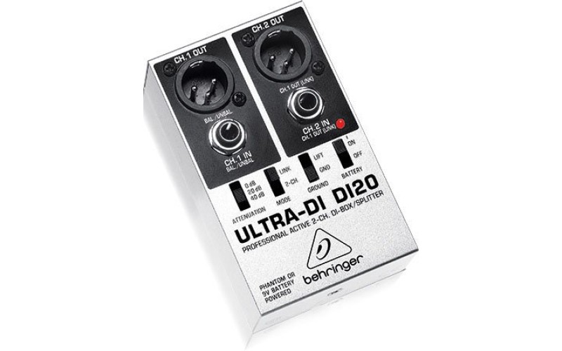 BEHRINGER DI20 - профессиональный активный 2-х канальный директ бокс