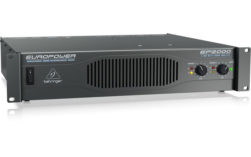 Behringer EP2000- усилитель мощности, 2х500 Вт/4 Ом,2х350 Вт/8 Ом, мост:1300 Вт/4 Ом, 1000 Вт/8 Ом