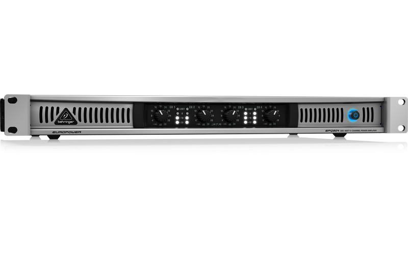 Behringer EPQ304- усилитель,стерео,суперлёгкий, 4 х 75 Вт/4 Ом, 4 х 50 Вт/8 Ом, мост 150 Вт/8 Ом