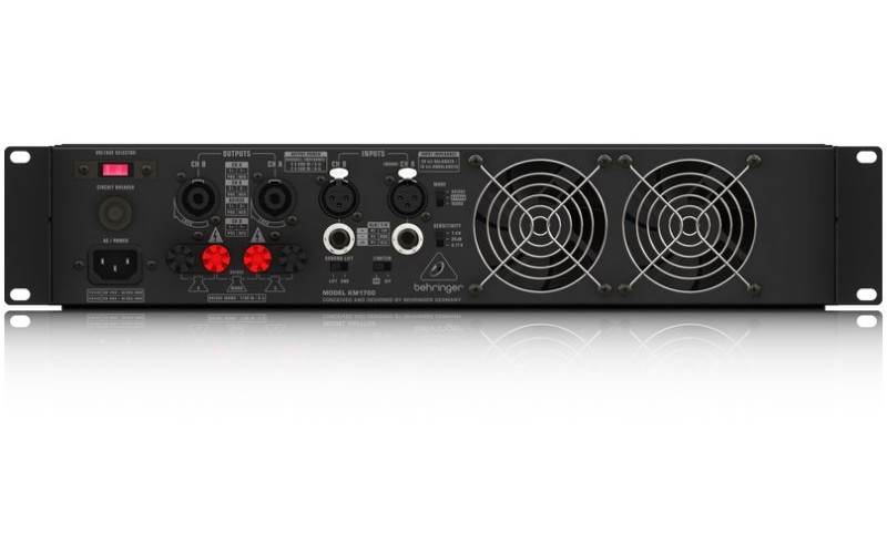 Behringer KM1700 - усилитель мощности, 2х500 Вт/8 Ом, 2х800 Вт/4 Ом, 1700 Вт/8 Ом (мост)