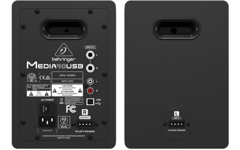 BEHRINGER MEDIA 40USB 2-полосная мониторная система (пара мониторов), 40 Вт, USB