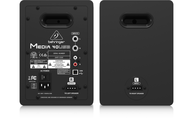 BEHRINGER MEDIA 40USB 2-полосная мониторная система (пара мониторов), 40 Вт, USB