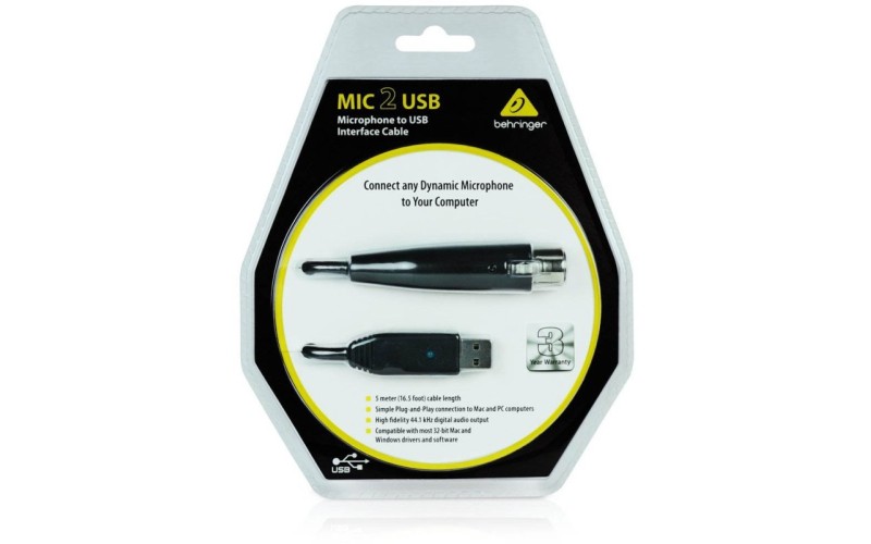 Behringer MIC2USB - звуковой USB-интерфейс для профессиональных динамических микро