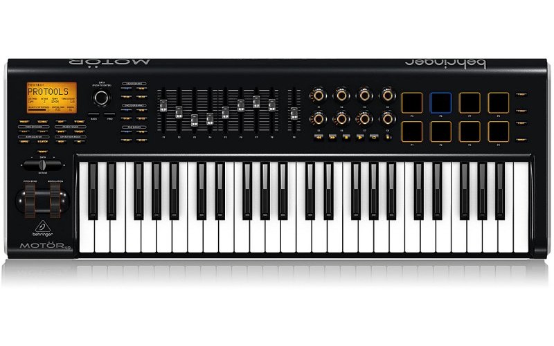 Behringer MOTOR 49 - USB/MIDI клавиатура, 49 клавиш, 9 моторизированных 60 мм фейдеров, 8 пэдов