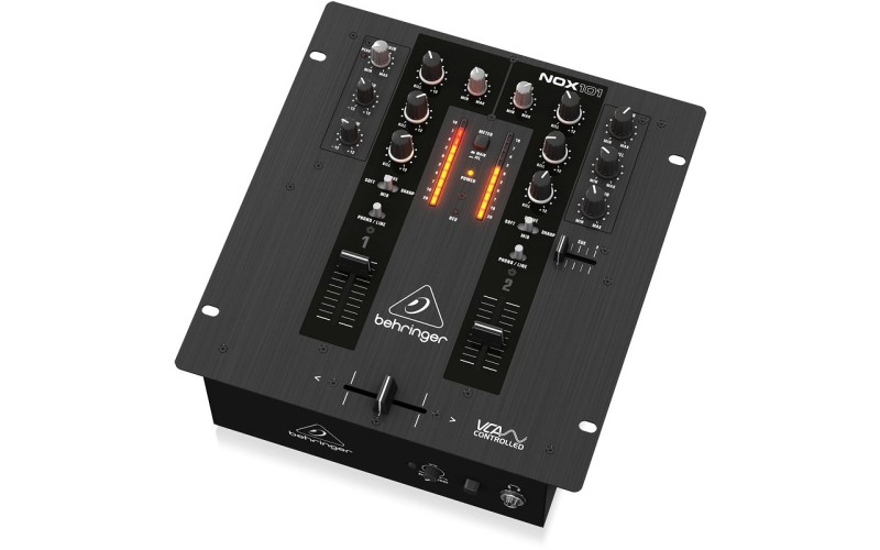 BEHRINGER NOX101 - 2-канальный DJ микшер с полным VCA управлением ULTRAGLIDE кроссфейдером