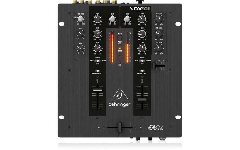 BEHRINGER NOX101 - 2-канальный DJ микшер с полным VCA управлением ULTRAGLIDE кроссфейдером