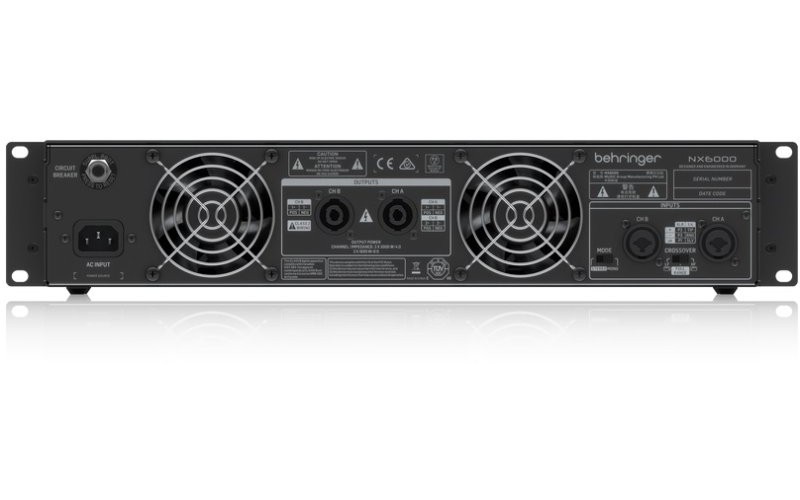Behringer NX6000 - усилитель мощности, 2х1600 Вт/8 Ом, 2х3000 Вт/4 Ом,