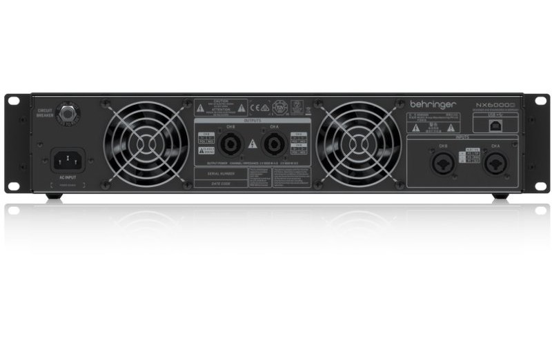 Behringer NX6000D - усилитель мощности 2 х 3000 Вт при 4 Ом; 2 х 1600 Вт при 8 Ом