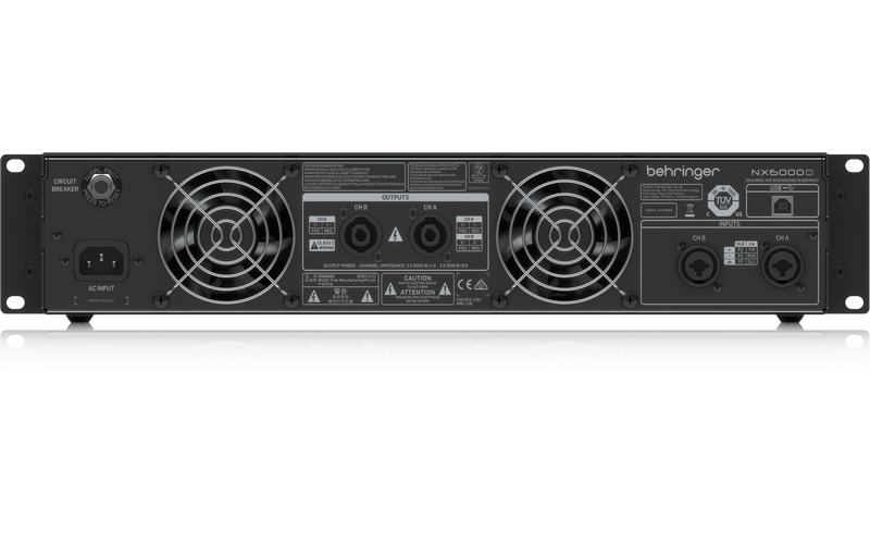 Behringer NX6000D - усилитель мощности 2 х 3000 Вт при 4 Ом; 2 х 1600 Вт при 8 Ом