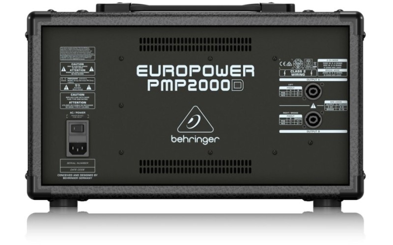 Behringer PMP2000D - микшер-усилит, 2x500 Вт на 8 Ом (2 x 1000 Вт на 4 Ом),14 каналов