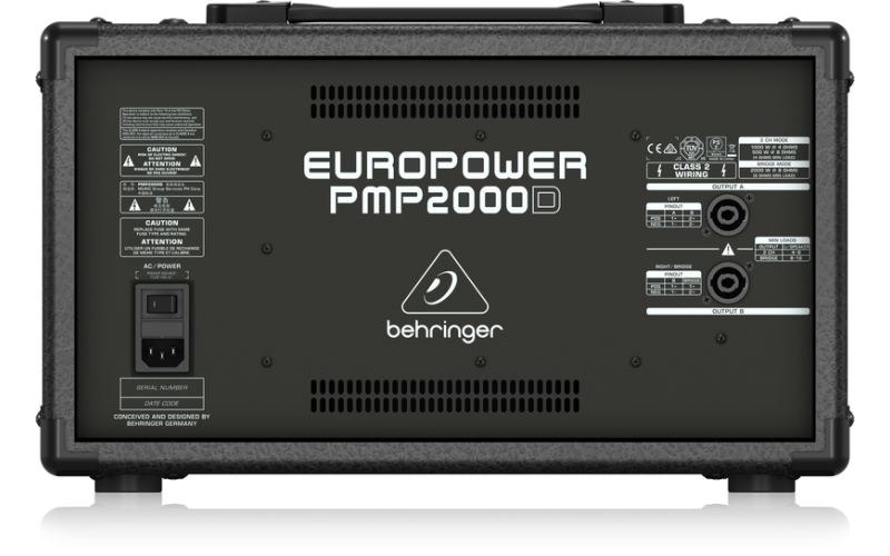 Behringer PMP2000D - микшер-усилит, 2x500 Вт на 8 Ом (2 x 1000 Вт на 4 Ом),14 каналов