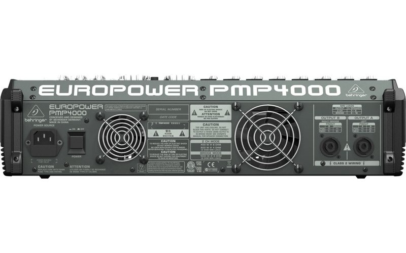 Behringer PMP4000 - микшер-усилит,2x300 Втна8 Ом (2x600 Вт на 4 Ом), 1200 мост 8 Ом, 8 моно/4 стерео