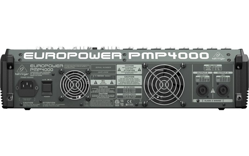 Behringer PMP4000 - микшер-усилит,2x300 Втна8 Ом (2x600 Вт на 4 Ом), 1200 мост 8 Ом, 8 моно/4 стерео