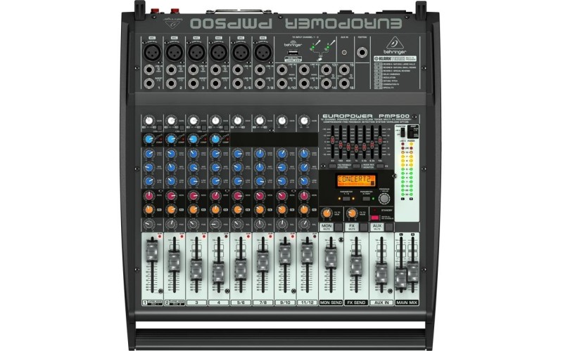 Behringer PMP500 - микшер с усилителем, 500Вт, 5 каналов, 7 полосный графический эквалайзер