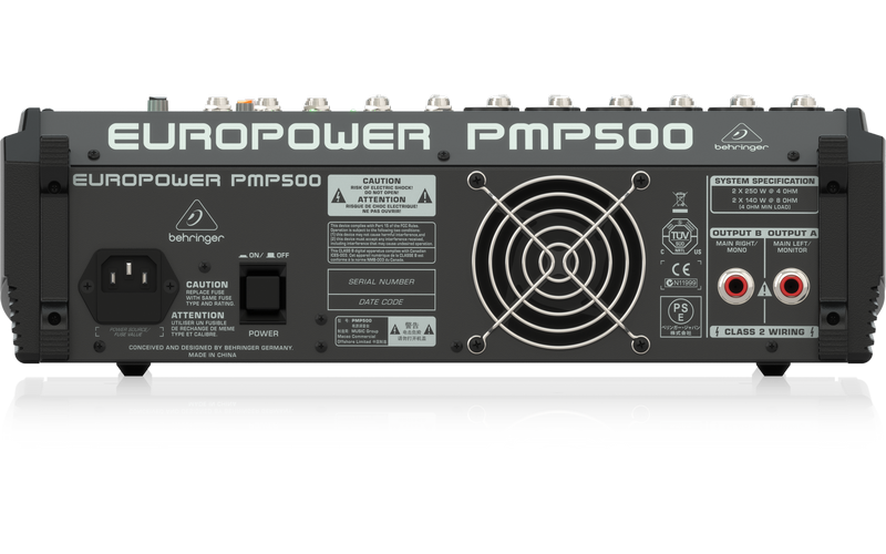 Behringer PMP500 - микшер с усилителем, 500Вт, 5 каналов, 7 полосный графический эквалайзер