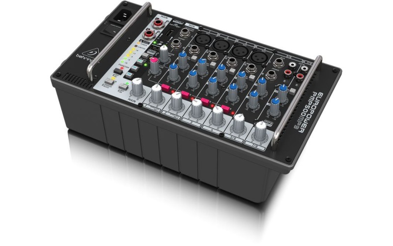 Behringer PMP500MP3 - микшер с усилителем, MP3-плеер, 500Вт 4 Ом, 8 каналов (4 мик./лин., 2 стерео