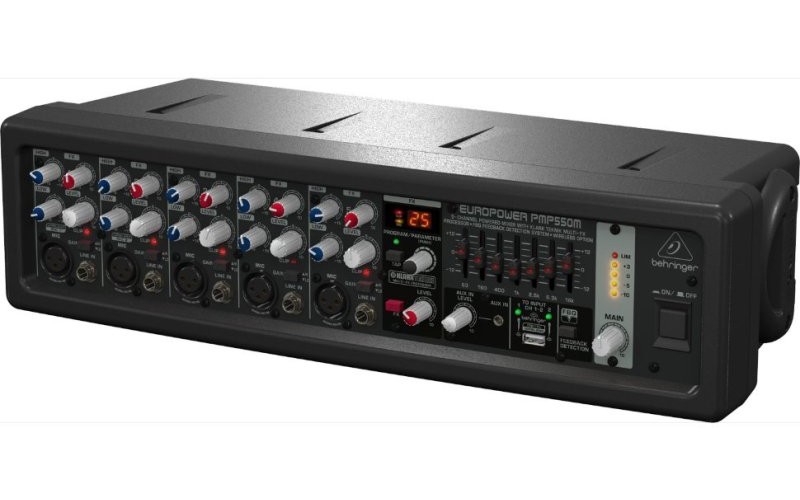Behringer PMP550M - микшер с усилителем, 500Вт, 5 каналов, 7 полосный графический эквалайзер