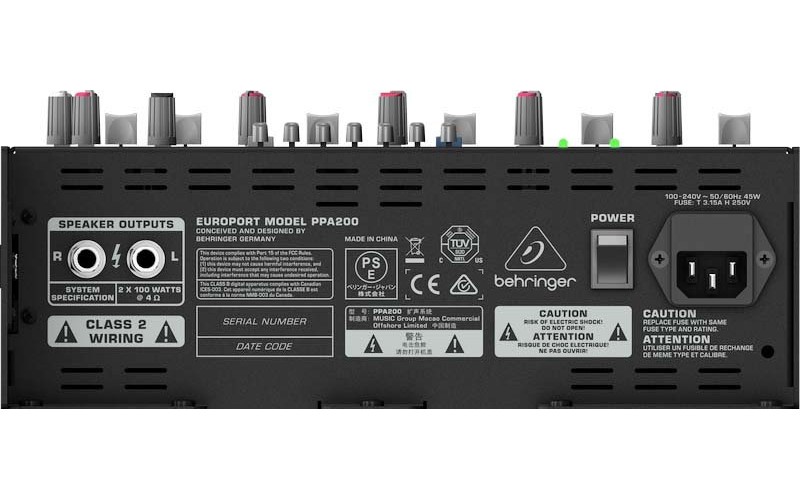 Behringer PPA200 - Портативная система звукоусиления,150 Вт, 5 каналов, микрофон