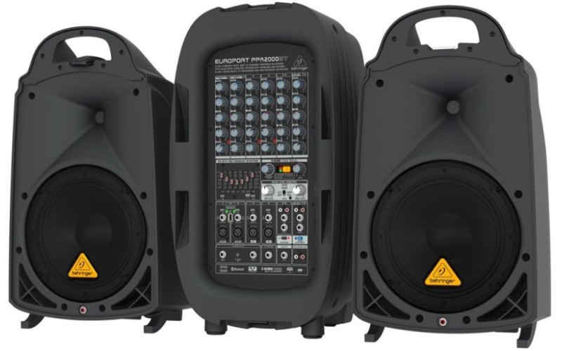 Behringer PPA2000BT - 8-канальная портативная система звукоусиления, 2х1000Вт 4Ом, 2х500Вт 8Ом, DSP