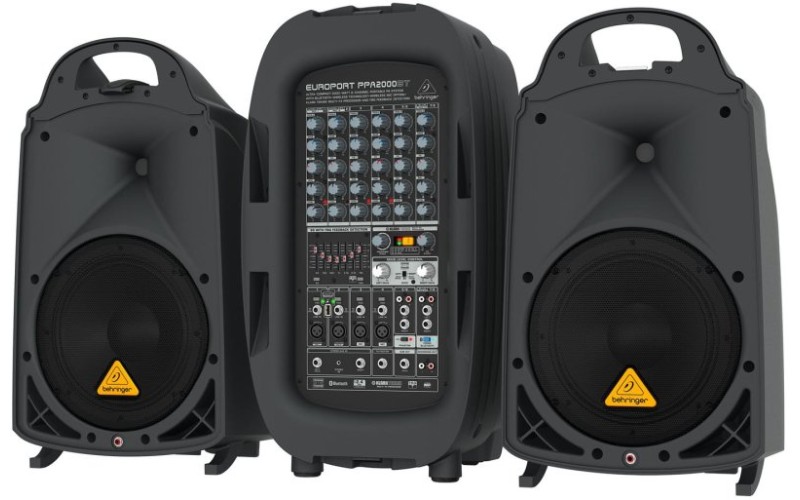 Behringer PPA2000BT - 8-канальная портативная система звукоусиления, 2х1000Вт 4Ом, 2х500Вт 8Ом, DSP
