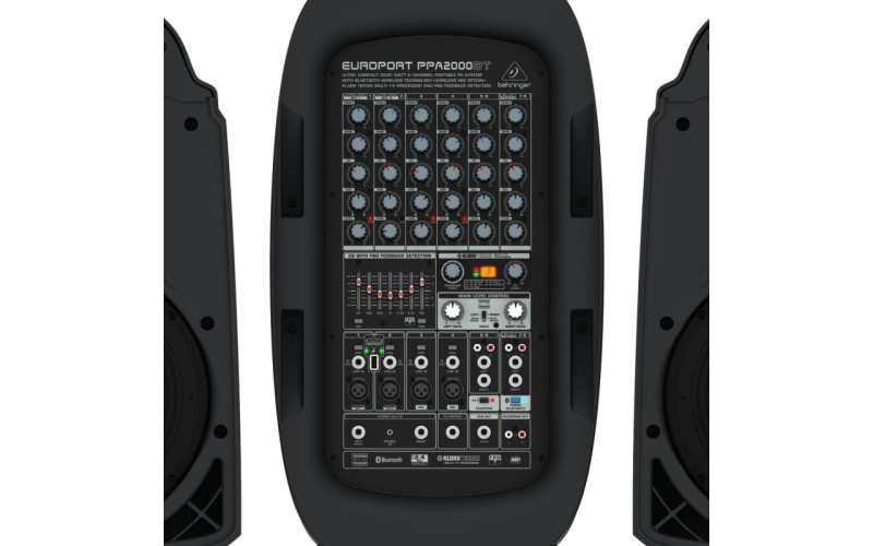 Behringer PPA2000BT - 8-канальная портативная система звукоусиления, 2х1000Вт 4Ом, 2х500Вт 8Ом, DSP