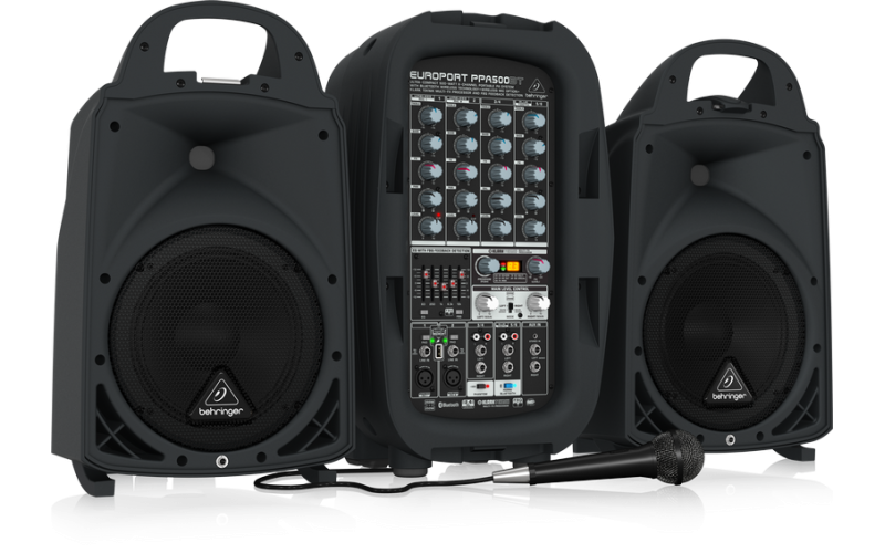 Behringer PPA500BT - 6-канальная портативная система звукоусиления, 2х250Вт 4Ом, 2х160Вт 8Ом, DSP